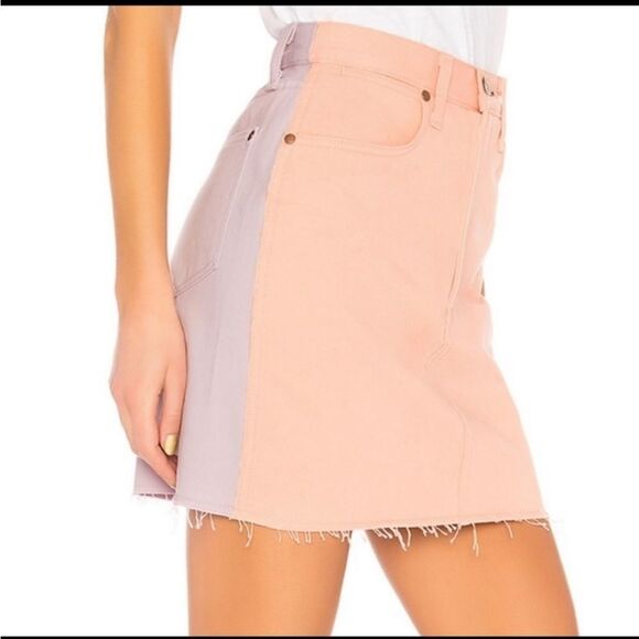 Rag&bone peach and lilac Moss jean skirt sz 31 - Picture 6 of 16